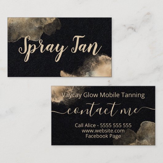 Moderne mobiele verstuiver voor zwarte en Bronze I Visitekaartje (Voorkant / Achterkant)