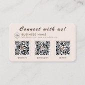 Moderne Mocha 3 QR Code Multi Social Visitekaartje (Voorkant)