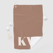 Moderne Mocha Bruine Monogram Eerste Letters Geper Golfhanddoek (Insitu)