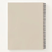 Moderne Mocha Bruine Witte Script Monogram Notitieboek (Achterkant)