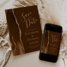 Moderne Mocha Goud Agate Bruin Bewaar de Datum