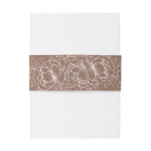 Moderne Mocha Mousse Boho Floral Minimal Wedding Uitnodigingen Wikkel (Achterkant Voorbeeld)