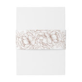 Moderne Mocha Mousse Boho Floral Minimal Wedding Uitnodigingen Wikkel (Achterkant Voorbeeld)