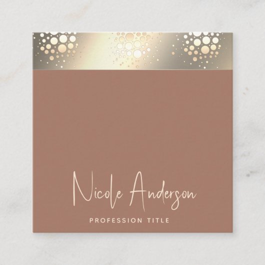 Moderne Mocha Mousse luxe gouden confetti QR code Vierkante Visitekaartje
