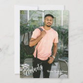 Moderne Mocha Mousse QR Code Foto Afstudeerfeest Kaart (Achterkant)