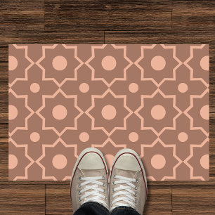 Moderne Mocha Mousse Stof Roze Geometrische Vorm Deurmat