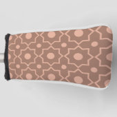Moderne Mocha Mousse Stof Roze Geometrische Vorm Golfheadcover (Voorkant)