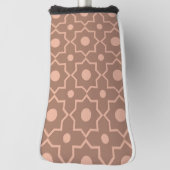 Moderne Mocha Mousse Stof Roze Geometrische Vorm Golfheadcover (Draai 90)