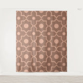 Moderne Mocha Mousse Stof Roze Geometrische Vorm Wandkleed (Voorkant)
