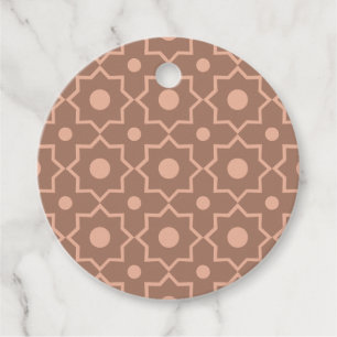 Moderne Mocha Mousse Stoffige Roze Geometrische Vo Bedankjes Labels