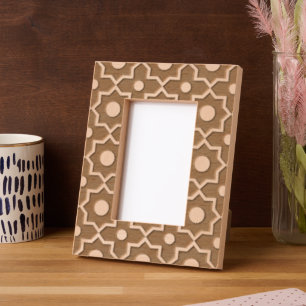 Moderne Mocha Mousse Stoffige Roze Geometrische Vo Gegraveerde Lijstjes