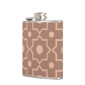 Moderne Mocha Mousse Stoffige Roze Geometrische Vo Heupfles (Links)