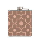 Moderne Mocha Mousse Stoffige Roze Geometrische Vo Heupfles (Achterkant)