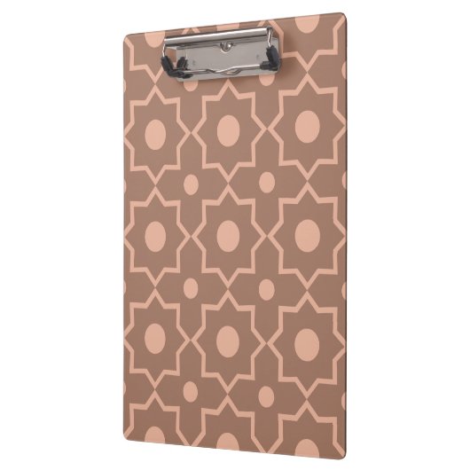 Moderne Mocha Mousse Stoffige Roze Geometrische Vo Klembord (Links)