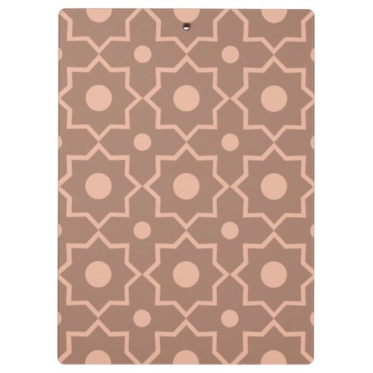 Moderne Mocha Mousse Stoffige Roze Geometrische Vo Klembord (Achterkant)