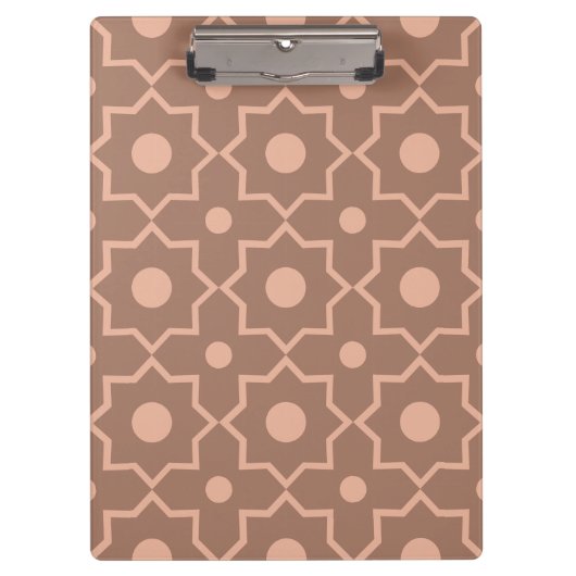 Moderne Mocha Mousse Stoffige Roze Geometrische Vo Klembord (Voorkant)