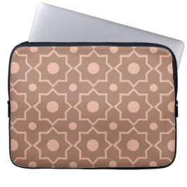 Moderne Mocha Mousse Stoffige Roze Geometrische Vo Laptop Sleeve