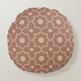 Moderne Mocha Mousse Stoffige Roze Geometrische Vo Rond Kussen