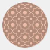 Moderne Mocha Mousse Stoffige Roze Geometrische Vo Ronde Sticker (Voorkant)