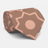 Moderne Mocha Mousse Stoffige Roze Geometrische Vo Stropdas (Opgerold)