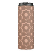 Moderne Mocha Mousse Stoffige Roze Geometrische Vo Thermosbeker (Achterkant)