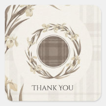 Moderne Mocha Munro Tartan & Iris Bruiloft
