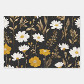 Moderne Mod Boho Daisy Wildflower Floral Inpakpapier Vel (Voorkant 3)