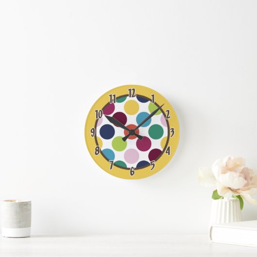 Moderne Mod Kleurrijke Polka Dot Klok (Huis)