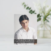 Moderne Mode 1 Foto Afstuderen aankondiging Briefkaart (Staand voorkant)