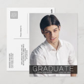 Moderne Mode 1 Foto Afstuderen aankondiging Briefkaart (Voorkant / Achterkant)