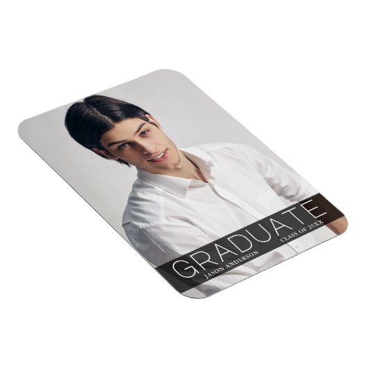 Moderne Mode 1 Foto Afstuderen aankondiging Magneet (Rechterzijde)