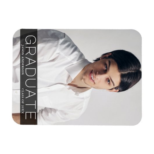 Moderne Mode 1 Foto Afstuderen aankondiging Magneet (Horizontaal)