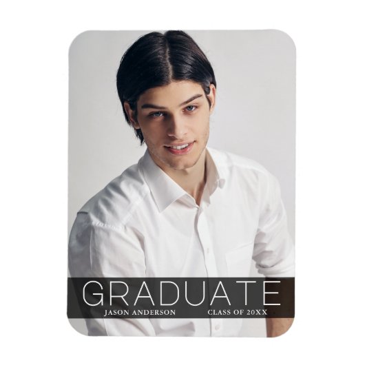 Moderne Mode 1 Foto Afstuderen aankondiging Magneet (Verticaal)