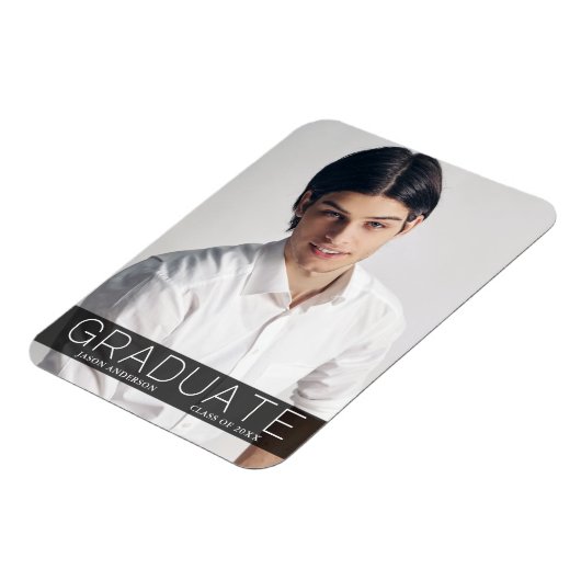 Moderne Mode 1 Foto Afstuderen aankondiging Magneet (Linkerzijde)