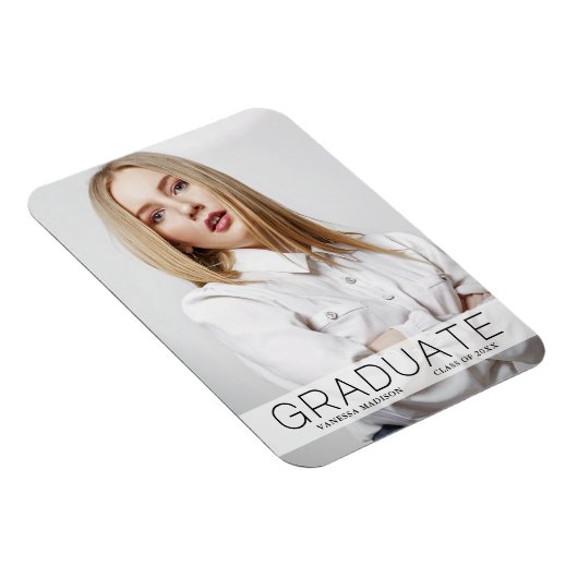 Moderne Mode 1 Foto Afstuderen aankondiging Magneet (Rechterzijde)
