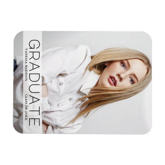 Moderne Mode 1 Foto Afstuderen aankondiging Magneet (Horizontaal)