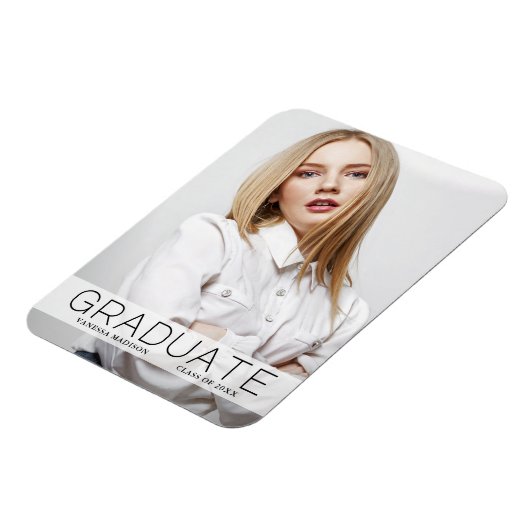 Moderne Mode 1 Foto Afstuderen aankondiging Magneet (Linkerzijde)