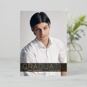 Moderne mode 1 foto folie diploma uitnodigingskaar uitnodiging (Staand Voorkant)
