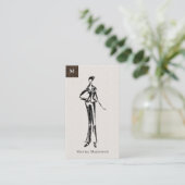 Moderne Mode Designer Model Sketch Visitekaartje (Staand voorkant)