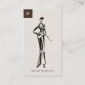 Moderne Mode Designer Model Sketch Visitekaartje (Voorkant)