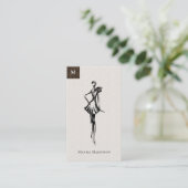 Moderne Mode Designer Summer Model Sketch Visitekaartje (Staand voorkant)