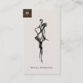 Moderne Mode Designer Summer Model Sketch Visitekaartje (Voorkant)