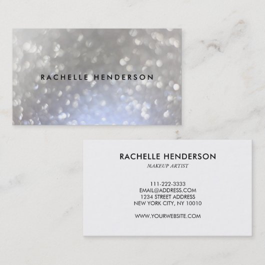 Moderne mode en schoonheid van de zilveren glans visitekaartje (Voorkant / Achterkant)