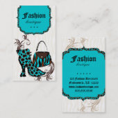 Moderne Mode handtas - opbergtas - Zebra blauw Visitekaartje (Voorkant / Achterkant)