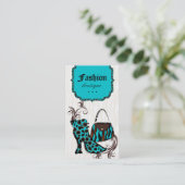 Moderne Mode handtas - opbergtas - Zebra blauw Visitekaartje (Staand voorkant)