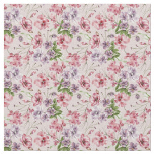 Moderne mode kunst waterverf bloemen cute roze stof