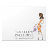 Moderne Mode Meisje Damask Business Pad Notitieblok (Voorkant)