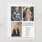 Moderne Mode Modellering 4 Foto's Model Comp Kaart (Achterkant)