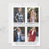 Moderne Mode Modellering 5 Foto's Model Comp Kaart (Achterkant)