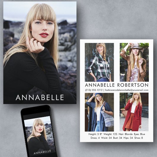 Moderne Mode Modellering 5 Foto's Model Comp Kaart
